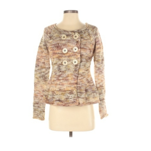 Anthroplogie Sweater Sz XS Wool Blend Cardigan Grandma Coastal Cottage